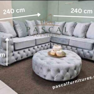 chesterfield sofa with foot stool